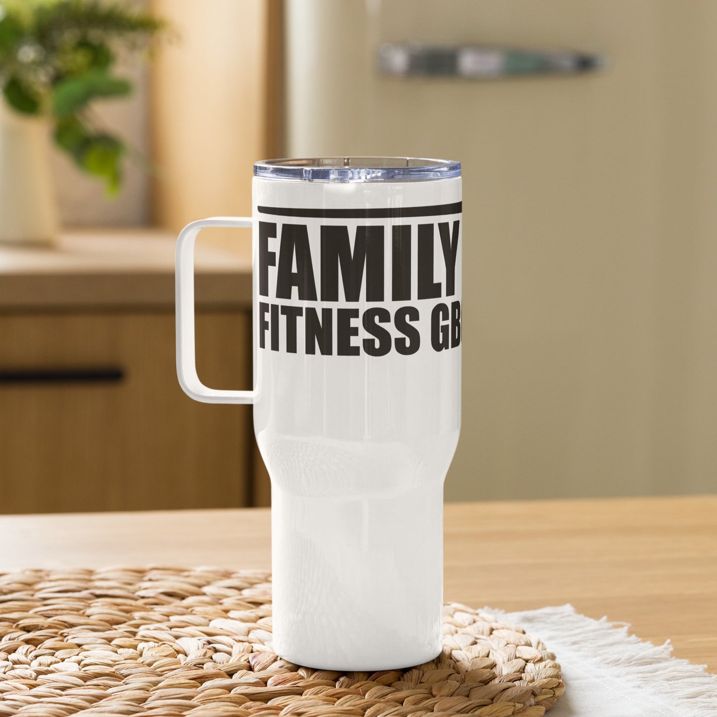 Family Fitness Travel mug with a handle