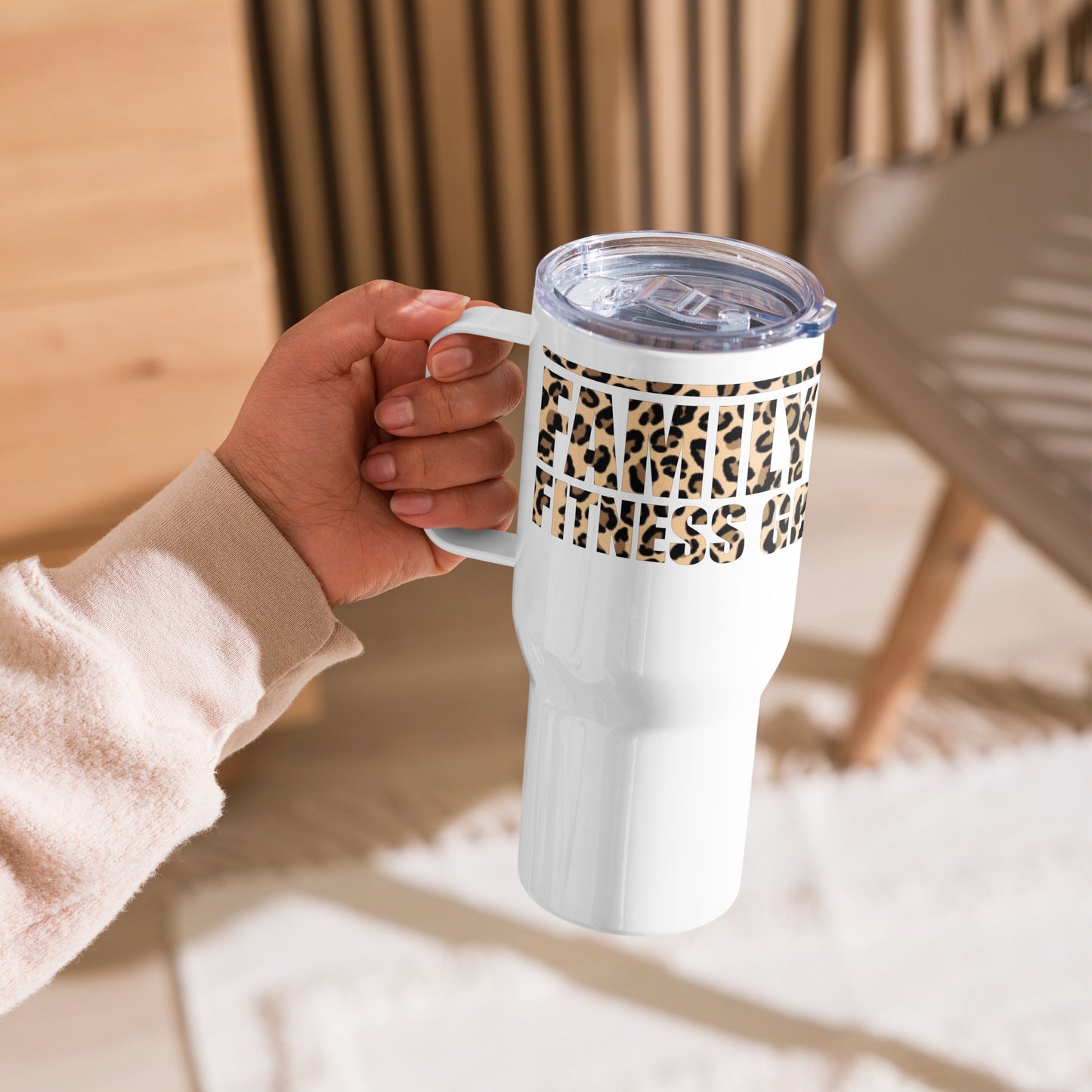 FF Leopard Travel mug with a handle