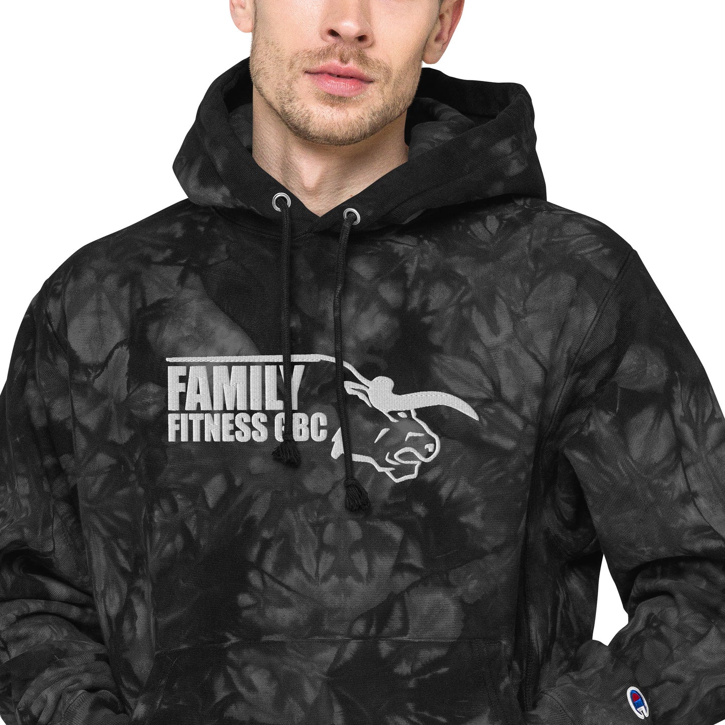 Family Fitness Unisex Champion tie-dye hoodie