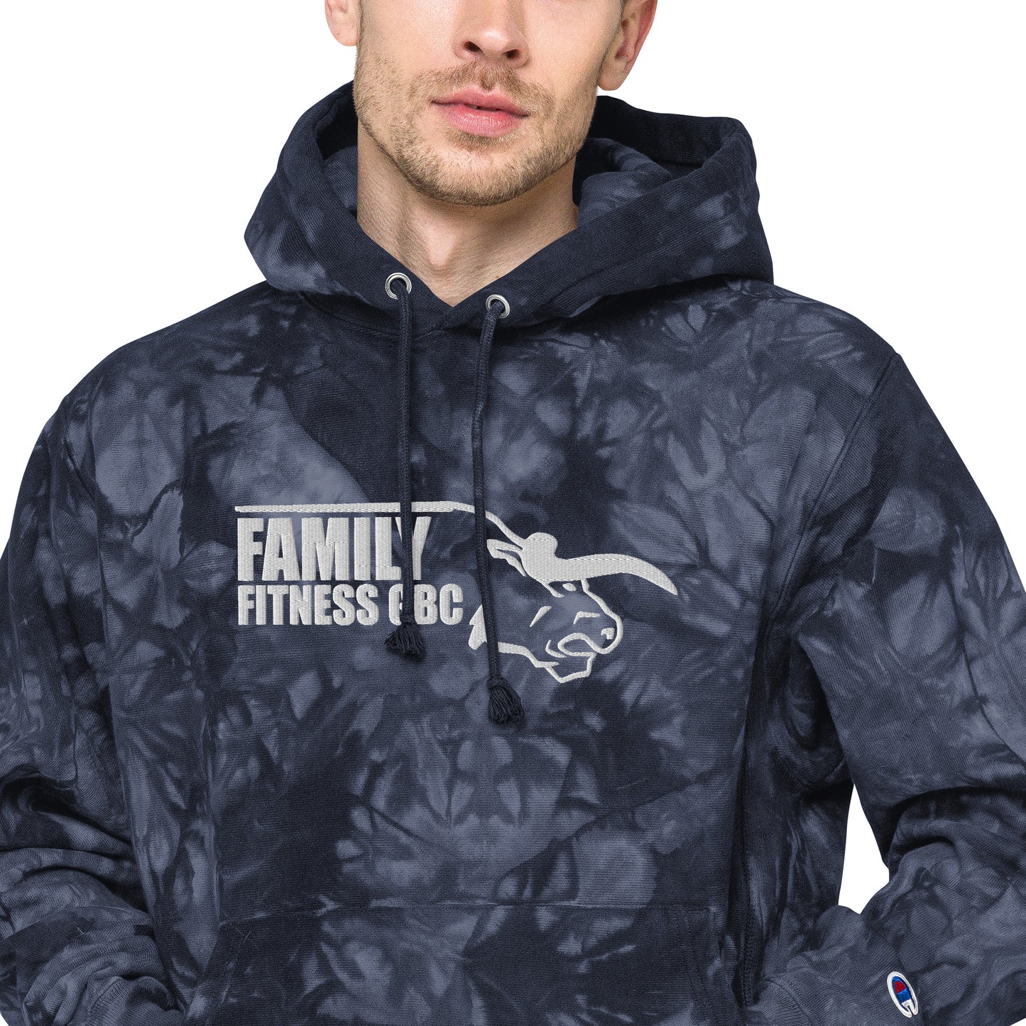 Family Fitness Unisex Champion tie-dye hoodie